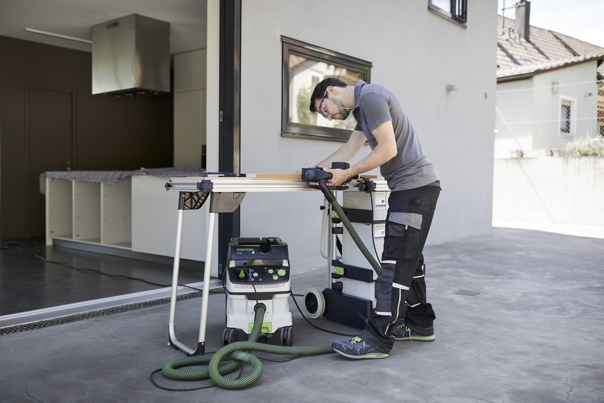 Mobile Werkbank für Handwerker. Speziell für Systainer und Festool Werkzeug konzipiert.